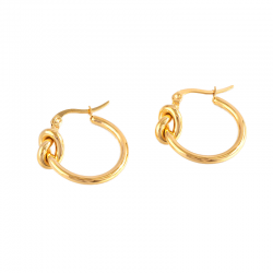 Simple Style Slim Stainless Steel Plated 18K Gold Knotted Style Round Eco-Friendly material Women's jewelry Earrings