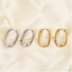 2024 Wholesale Bulk Non Tarnish 18K Gold Plated Stainless Steel Jewelry Fashion Womens Hoop Earrings