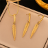 2023 New Arrival 2pcs Set Stainless Steel Necklace Earrings Leaf Design 18k Gold Plated Jewelry Set Women