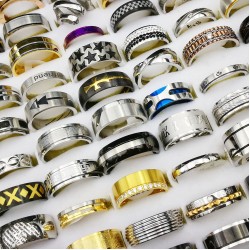 2023 factory directly wholesale mixed lot batch size stainless steel ring jewelry for men and women